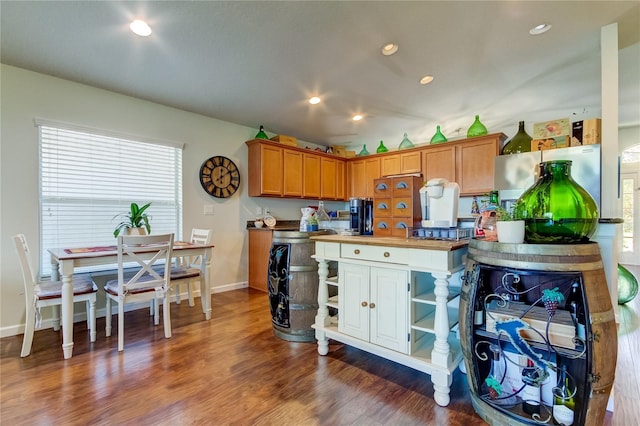 kitchen featuring dark hardwood / wood-style flooring