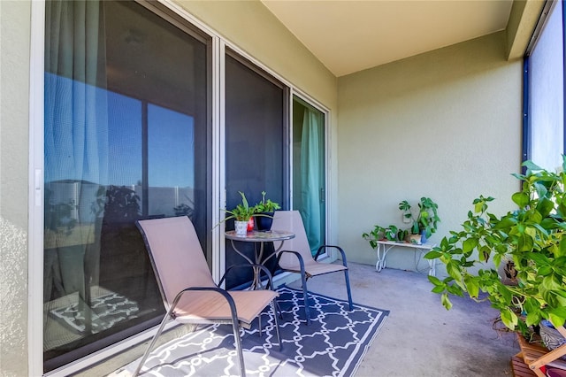 balcony with a patio area