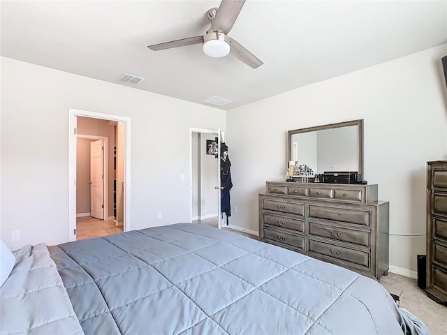 bedroom with ceiling fan