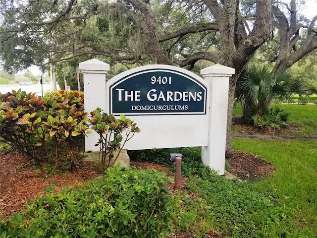 view of community sign