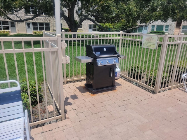 view of patio with grilling area