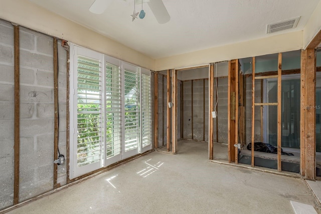 miscellaneous room featuring ceiling fan