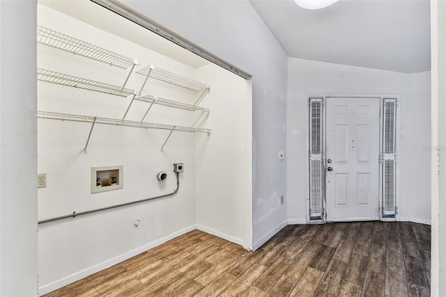 entryway featuring dark wood-type flooring