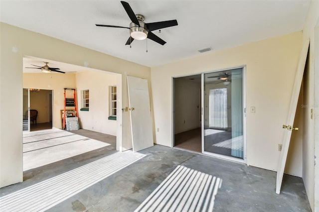 view of patio with ceiling fan