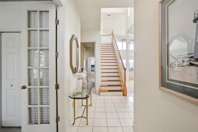 view of tiled foyer entrance