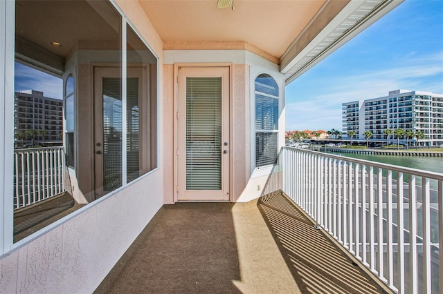 balcony with a water view