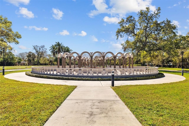 view of community with a yard