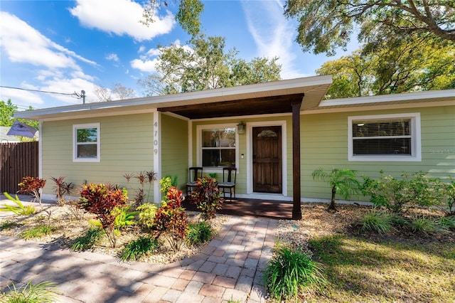 view of front of home featuring covered porch