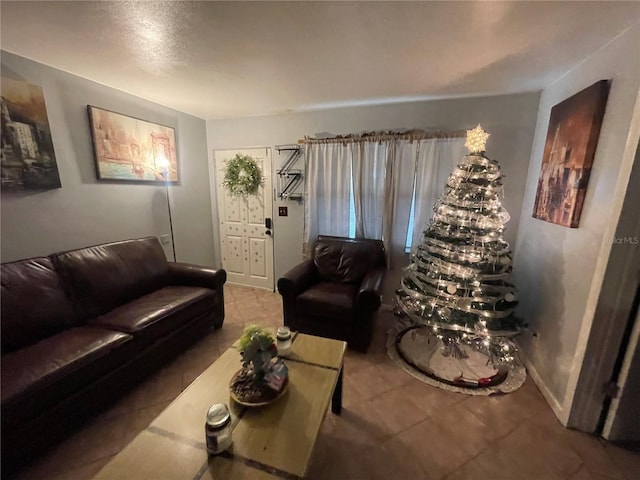 view of tiled living room