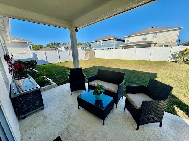 view of patio with an outdoor hangout area