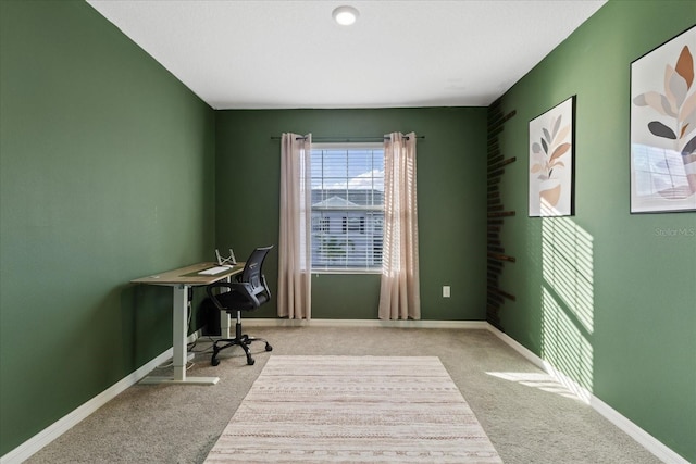 office with light colored carpet