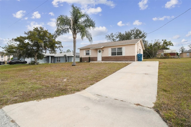 view of front of home with a front yard