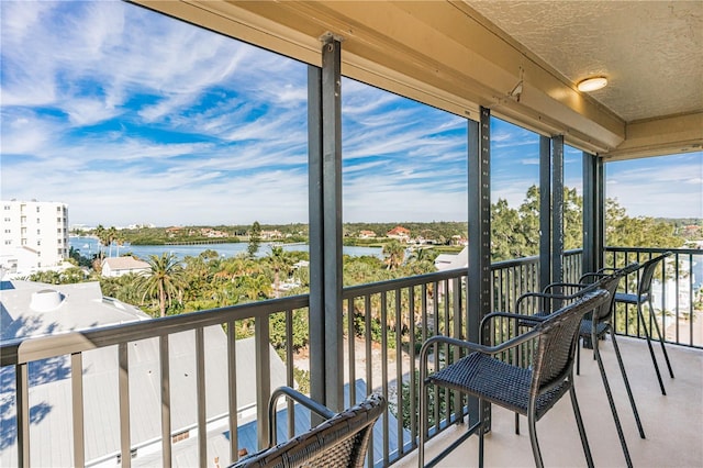 balcony with a water view