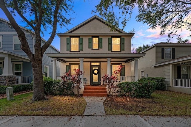 view of front of house featuring covered porch