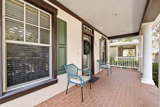 view of patio / terrace featuring covered porch