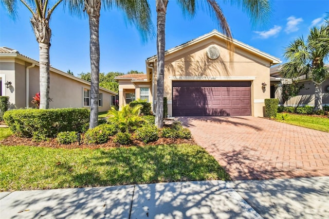 view of front of house with a garage