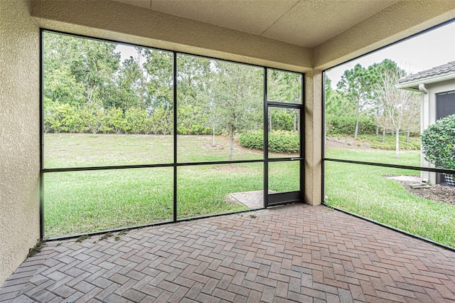 view of unfurnished sunroom