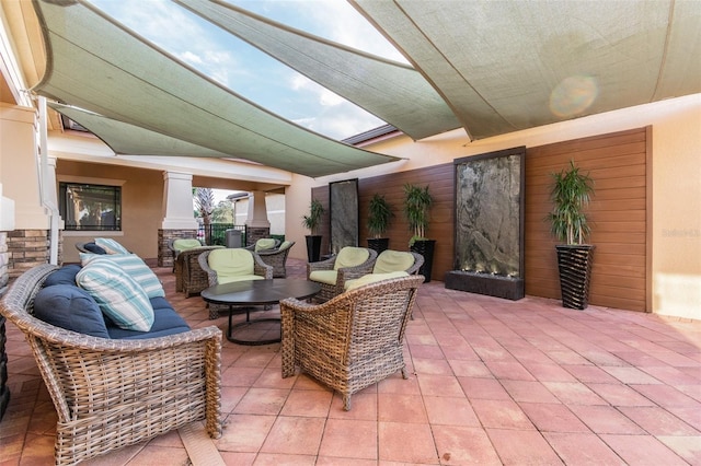 view of patio / terrace featuring an outdoor living space