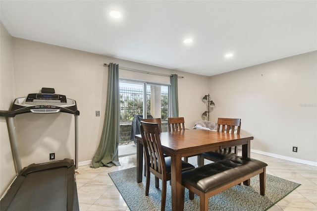 view of tiled dining space