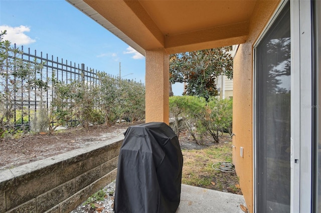 view of patio with grilling area