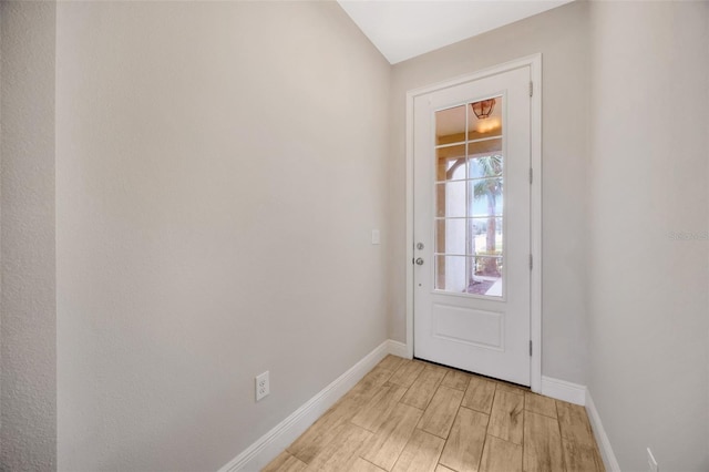 doorway featuring light hardwood / wood-style flooring