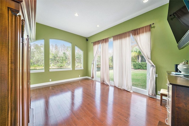 interior space featuring hardwood / wood-style flooring and a healthy amount of sunlight