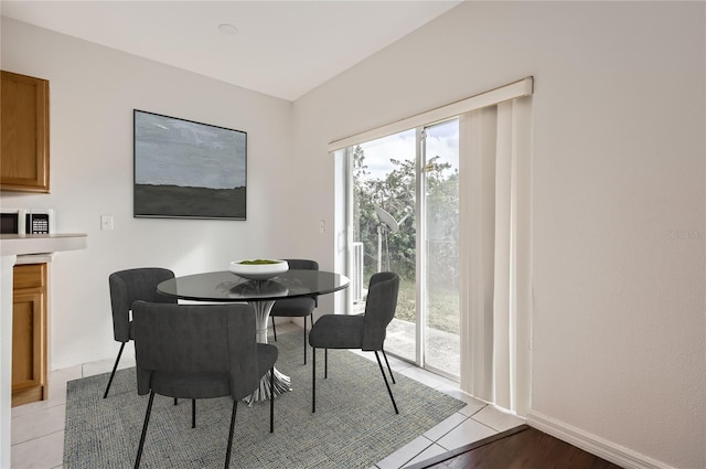 view of tiled dining area