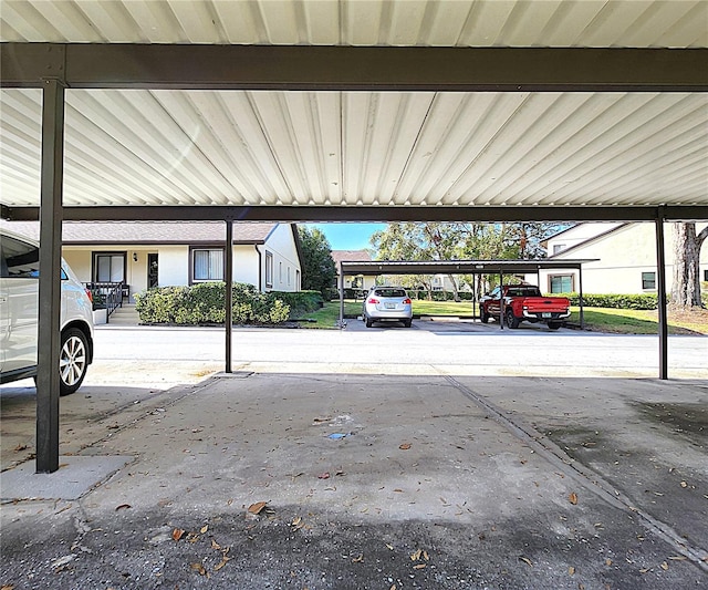 exterior space featuring a carport