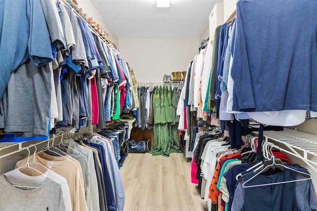 walk in closet featuring hardwood / wood-style floors