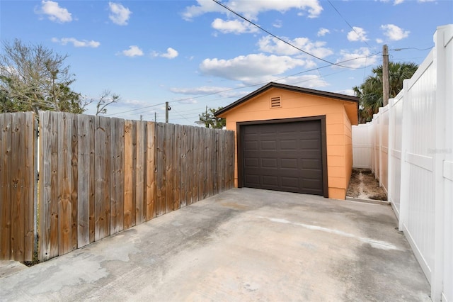 view of garage