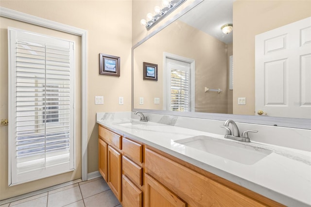 bathroom featuring vanity and tile patterned floors