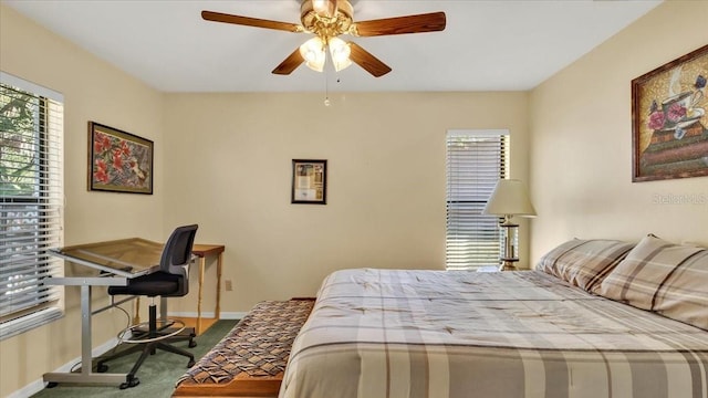 bedroom with ceiling fan