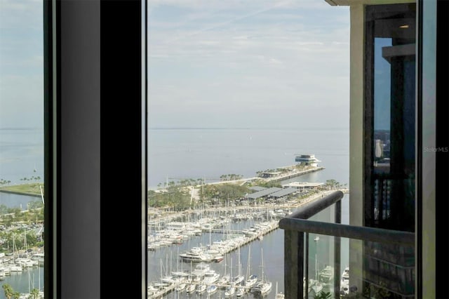 balcony with a water view