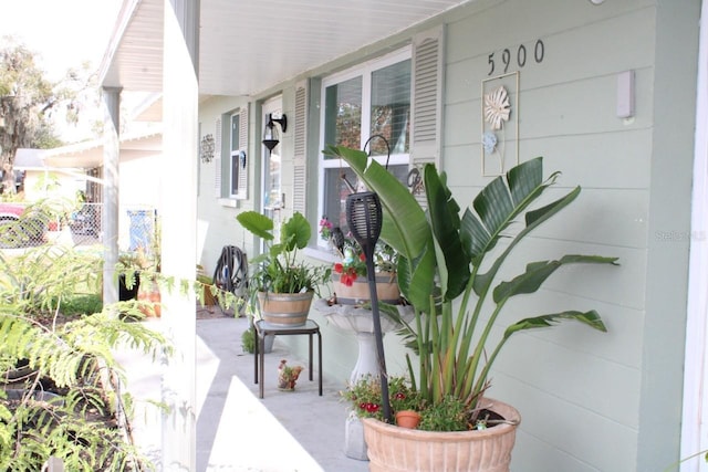 exterior space with covered porch