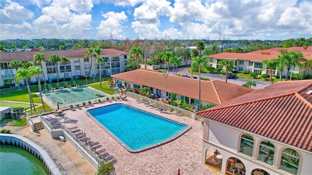 view of pool featuring a patio area