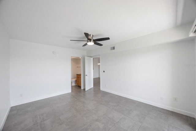 empty room featuring ceiling fan