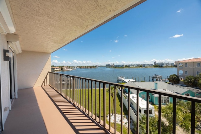 balcony with a water view