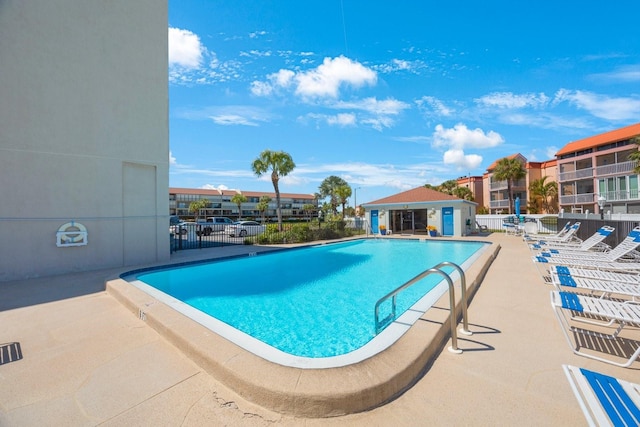 view of pool with a patio area