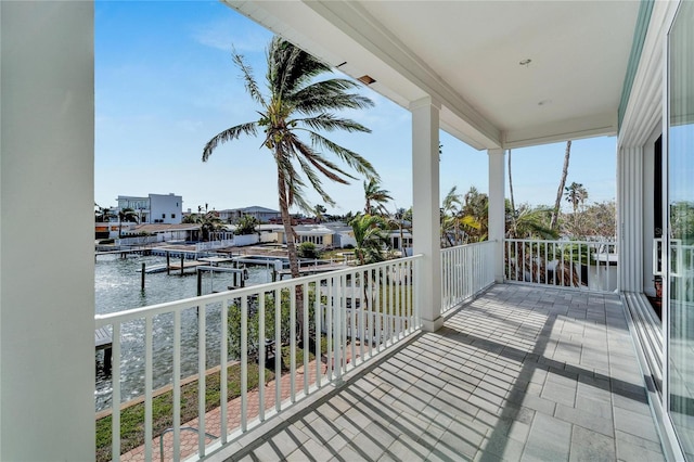 balcony with a water view