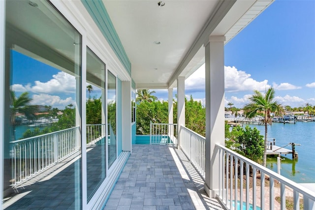 balcony with a water view