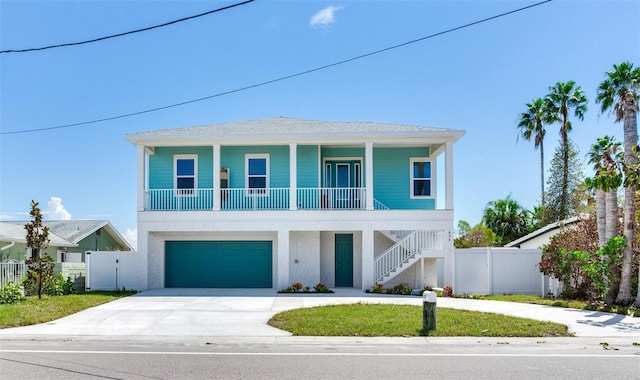 beach home with a garage