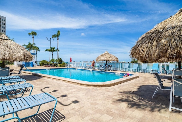 view of pool with a patio area