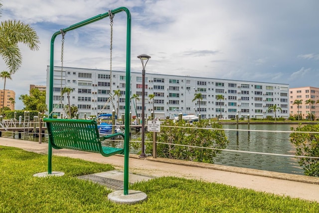 view of home's community featuring a water view