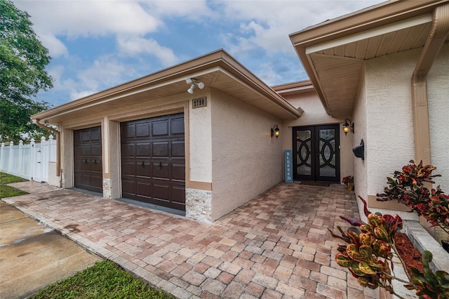 property entrance with french doors