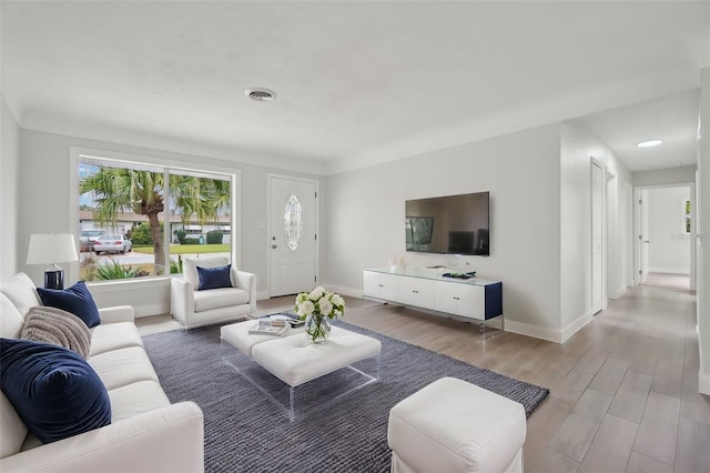 living room featuring hardwood / wood-style floors