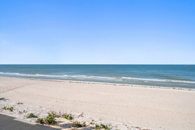 view of water feature featuring a beach view