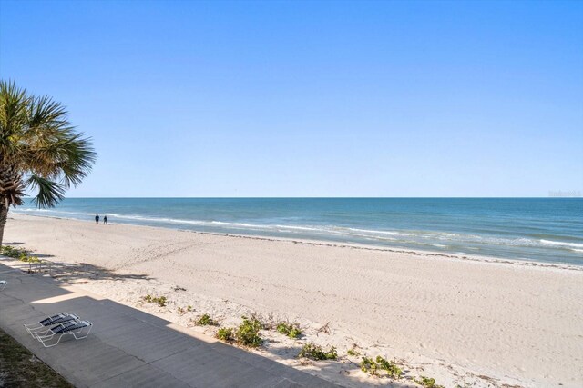 view of water feature featuring a view of the beach