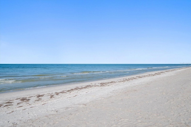 view of water feature featuring a beach view