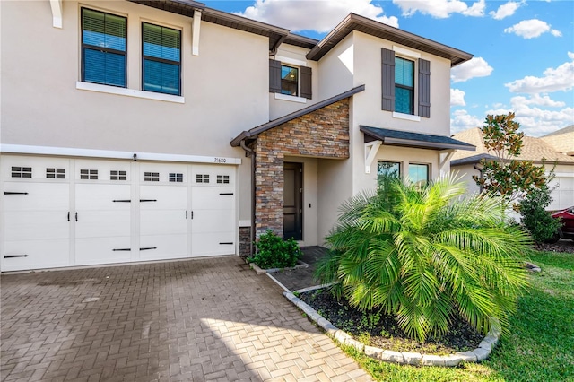 view of front facade with a garage