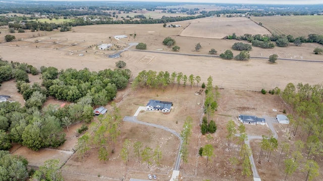 drone / aerial view featuring a rural view